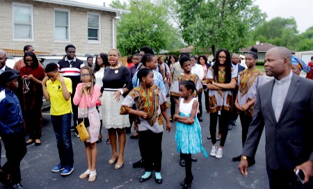 Church Members in Parking Lot