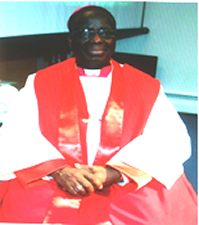 Bishop Dr. Stephen Aghahowa in Red and White